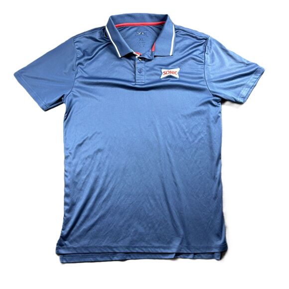 Sonic Drive In Men Performance Polo Shirt Work Uniform Embroidered Blue XL D180 - Picture 1 of 6